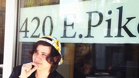 Yeni Sleidi (AKA: The Weed Fairy) poses for a goodbye picture from Seattle.