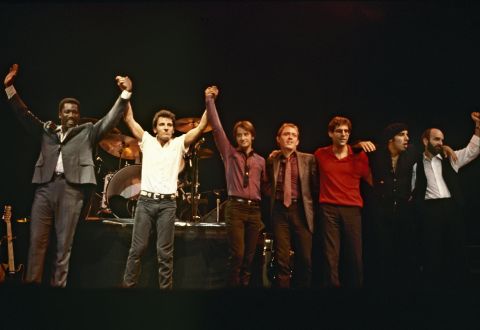 The legendary E Street Band (L-R: Clarence Clemons, Bruce Springsteen, Garry Tallent, Danny Federici, Max Weinberg, Steven Van Zandt and Roy Bittan, in 1981) were inducted into the Rock Hall in the category for musical excellence. At the ceremony, held in New York last month, Springsteen accepted the honor, saying, "I thank you my beautiful men and women of E Street. You made me dream and love bigger than I could have ever without you. And tonight I stand here with just one regret: that (the late) Danny (Federici) and Clarence (Clemons) couldn't be with us here."