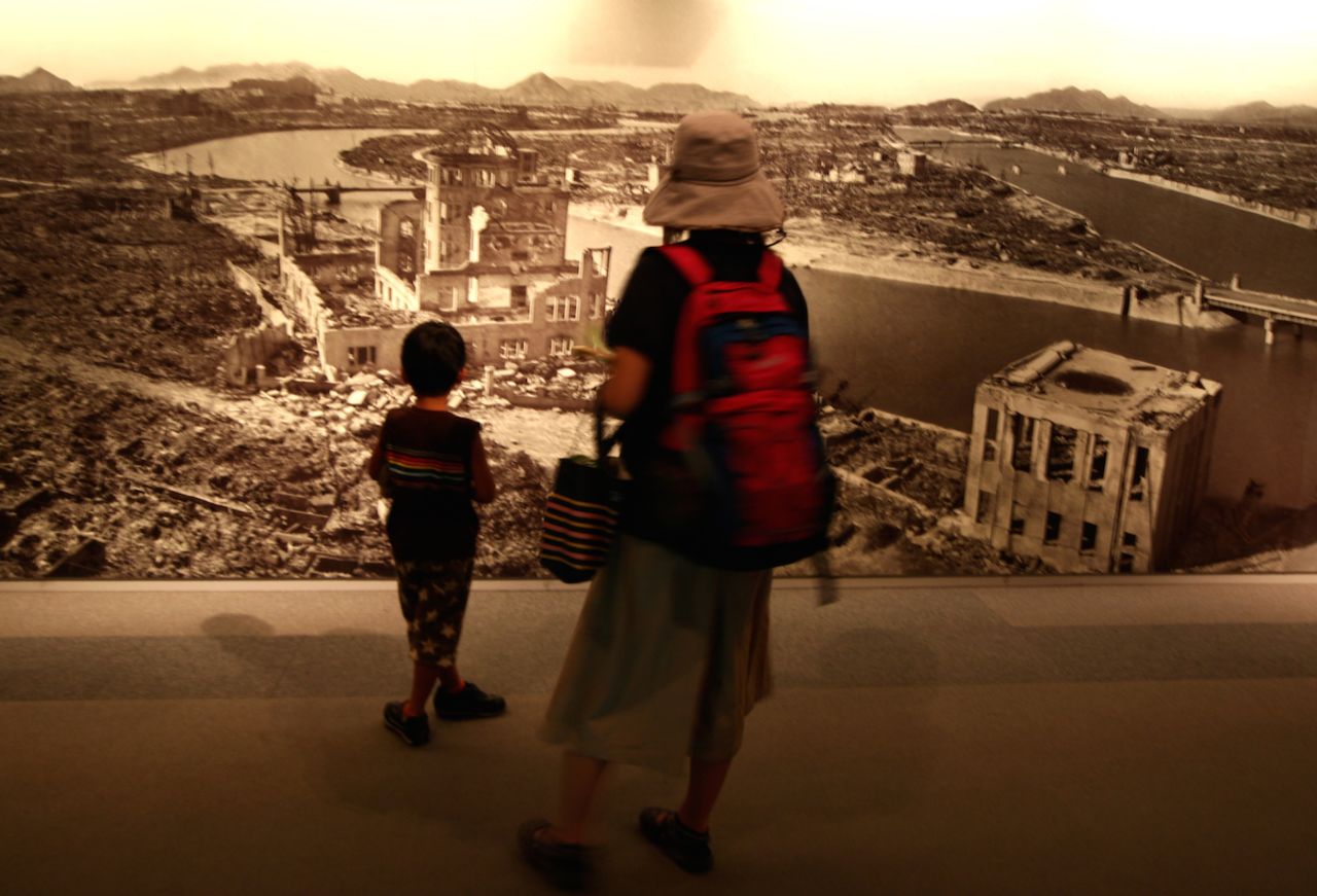 Visitors come to bear witness to preserved burnt wreckage, painful survivor testimonies and human shadows left permanently visible after the atomic bomb explosion's incandescent destruction.
