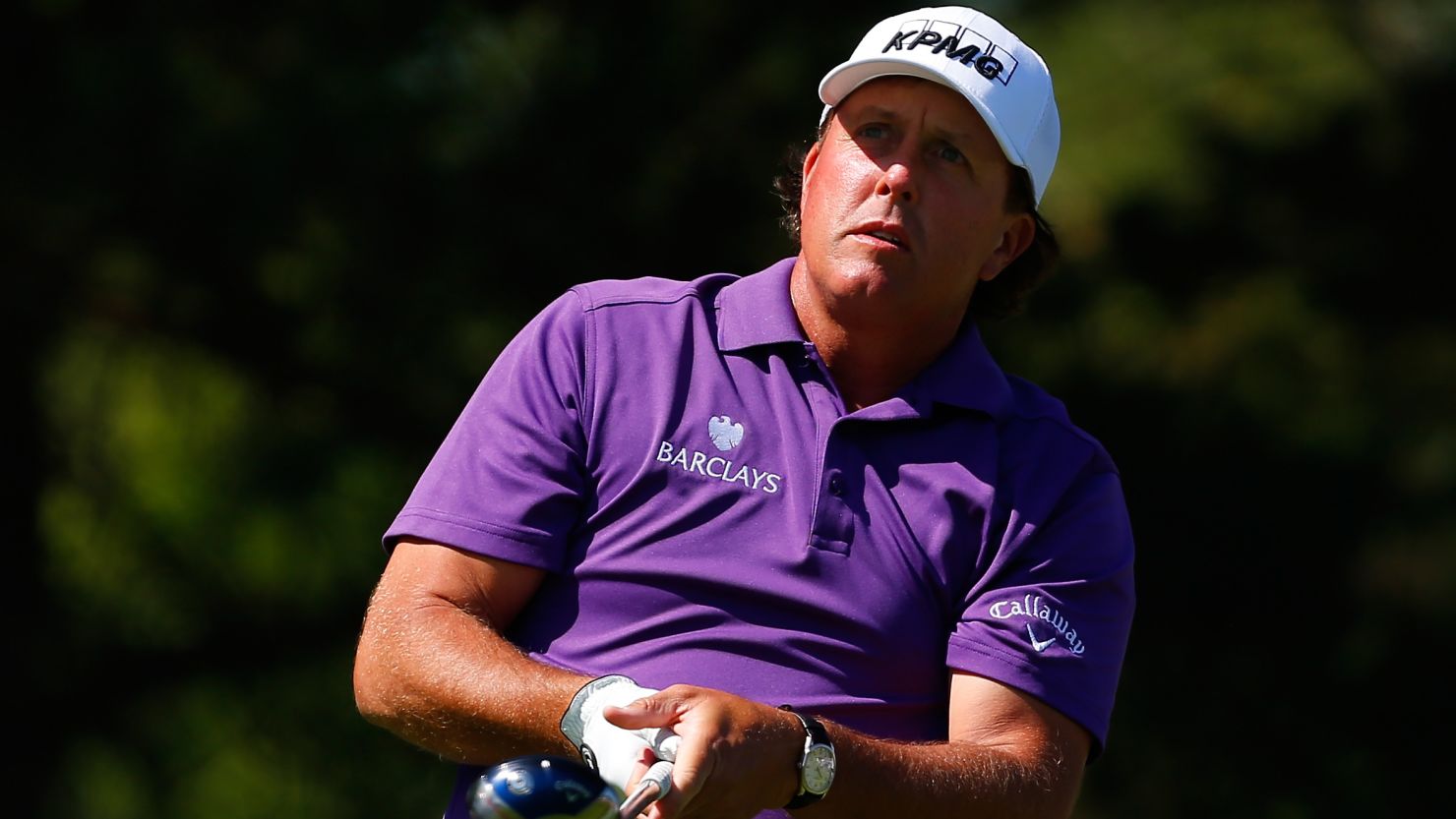 Phil Mickelson shot a level par 72 third round at the Memorial to trail the leaders.