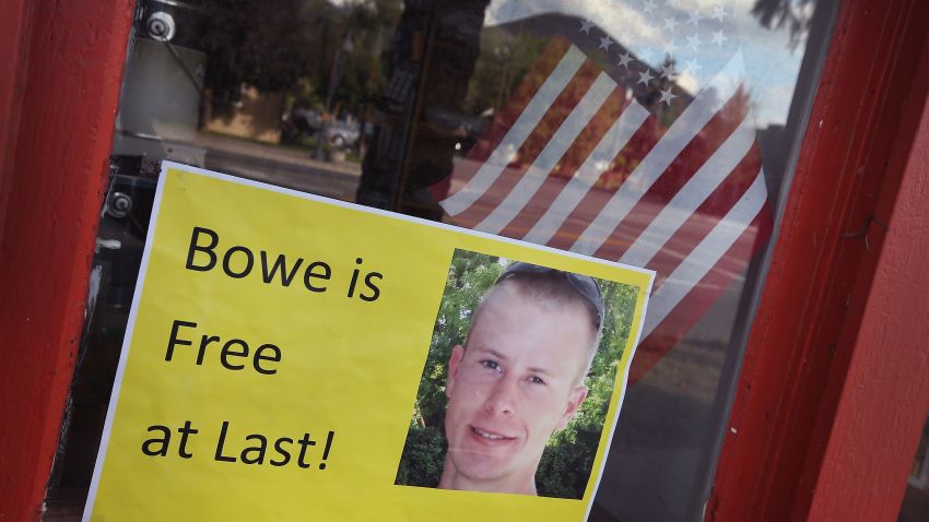 Caption:HAILEY, ID - JUNE 01: A sign announcing the release of Sgt. Bowe Bergdahl sits in the window of the Hailey Paint and Supply store on Main Street June 1, 2014 in Hailey, Idaho. Sgt. Bergdahl was captured in Afghanistan in 2009 while serving with U.S. Armys 501st Parachute Infantry Regiment in Paktika Province. Yesterday he was released after a swap for 5 prisoners being held at Guantanamo Bay was arranged. Bergdahl was considered the only U.S. prisoner of war held in Afghanistan. (Photo by Scott Olson/Getty Images)
