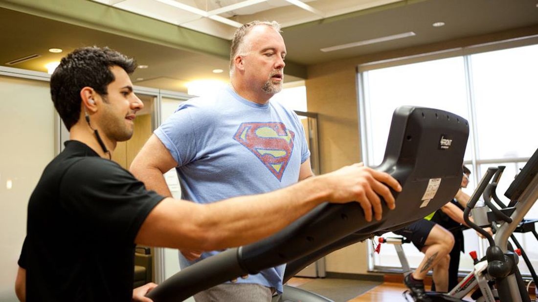 Ron Cothran tests his cardio endurance. "This week proved to me that there is an athlete inside me that wishes to come out and play," he said. "What I thought in the past to be impossible is now becoming reality." 