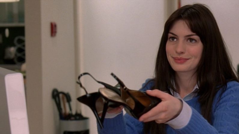 Anne Hathaway has an understated look in the 2006 dramedy "The Devil Wears Prada." She has also transformed her look in "The Princess Diaries" and "Les Miserables."
