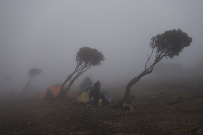 New Shira camp at 3,840 meters above sea level.