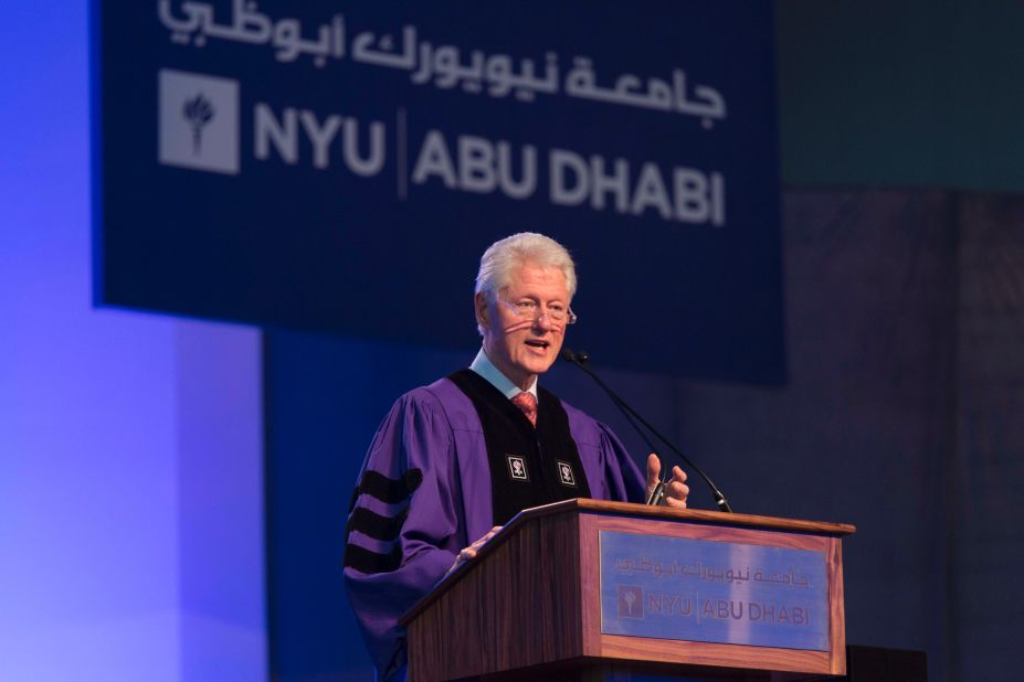 The former president of the United States delivered the address at New York University-Abu Dhabi's inaugural commencement exercises on May 25. 