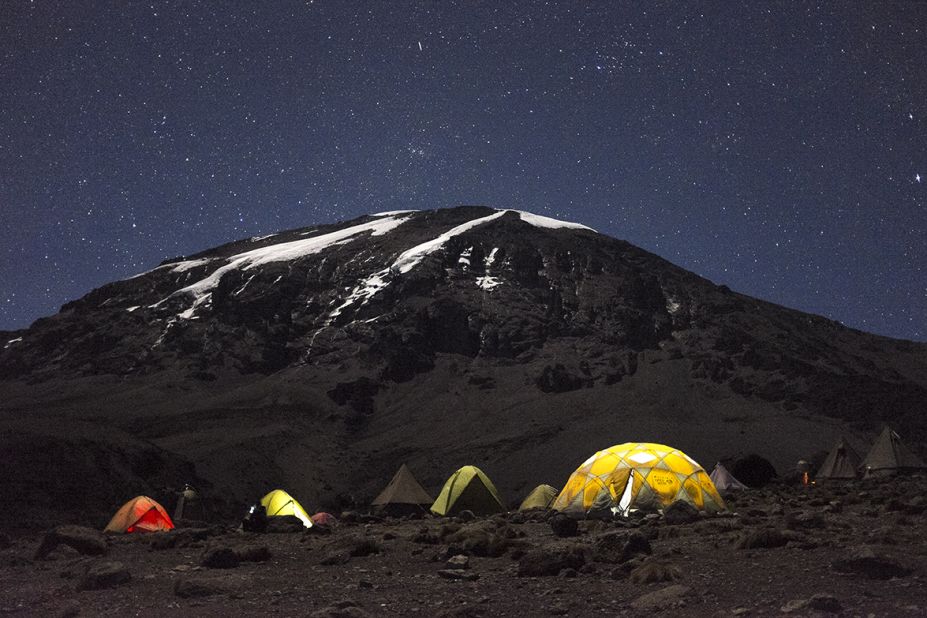 The final bid to the summit of Kilimanjaro is often done at night. The author climbed during the day and successfully avoided the crowds.