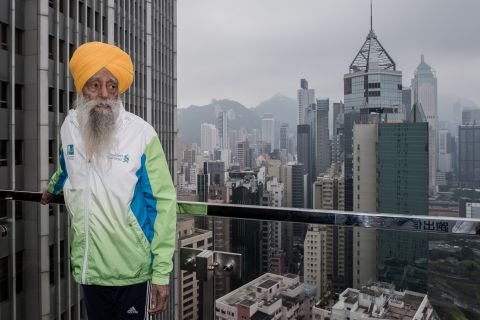 <a href="http://www.cnn.com/2013/05/09/sport/fauja-singh-marathon-oldest/index.html">Fauja Singh is recognized</a> as the first 100-year-old to ever run a marathon. The great-grandfather, nicknamed the <a href="https://www.facebook.com/Fauja-Singh-225889357609/" target="_blank" target="_blank">"Turbaned Tornado</a>," continues to run or walk every day. Now 106, he took up running to overcome his grief after the death of his wife and a son. He ran his first marathon at age 89. The key to life: "Laughter and happiness. That's your remedy for everything."  