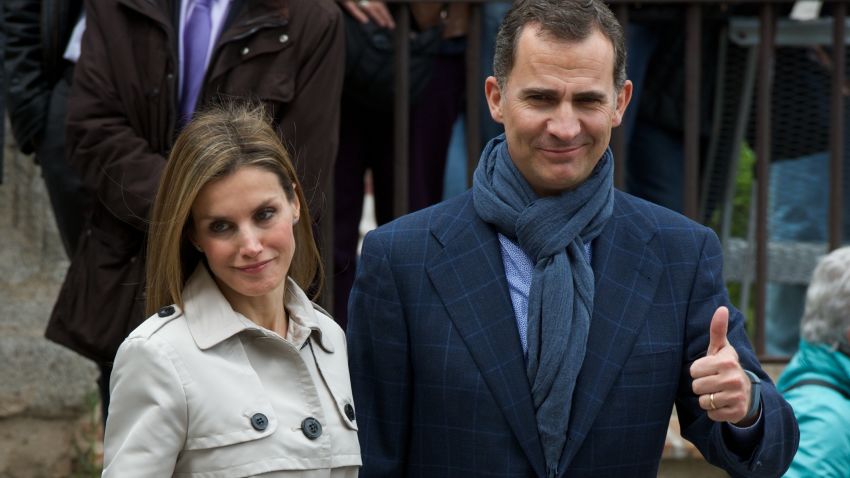 Prince Felipe of Spain and Princess Letizia of Spain celebrate their 10th wedding anniversary visiting the El Greco exhibition at the Santa Cruz musseum on May 22, 2014 in Toledo, Spain.