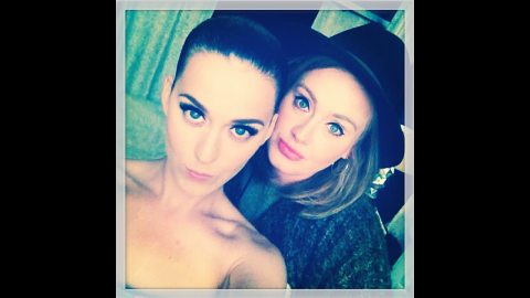 Two of the world's biggest pop stars -- Katy Perry, left, and Adele -- appear in a selfie that was posted to <a href="http://instagram.com/p/oj4Oyvv-dG/" target="_blank" target="_blank">Perry's Instagram account</a> on Wednesday, May 28. It was taken while Perry was in London for her Prismatic World Tour. "...And on the 2nd LDN show the Queen graced me with her presence," Perry wrote.