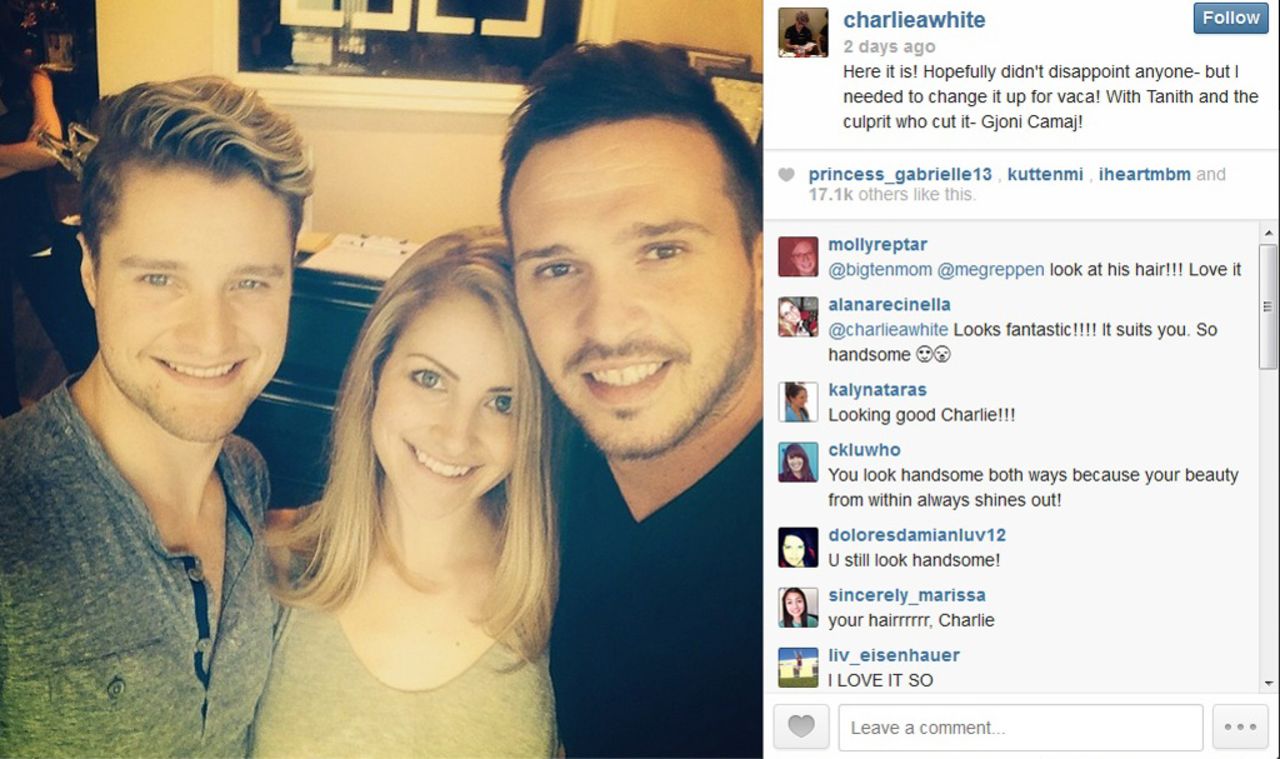 Do you recognize the guy on the left? That's figure skater Charlie White, whose face you might not pick up on without its signature cloud of fluffy hair. The Olympic champ debuted his shorter locks on June 2. "Hopefully didn't disappoint anyone- but I needed to change it up for vaca!" he posted on Instagram.