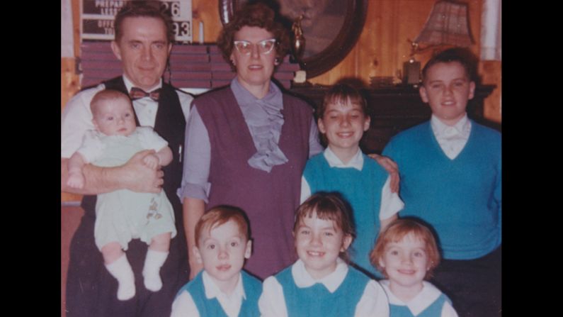 "My mother was an avid seamstress and took great pride in showing off her children dressed in the turquoise tops she had made for my brothers and sisters," said <a href="index.php?page=&url=http%3A%2F%2Fireport.cnn.com%2Fdocs%2FDOC-1119635">Doug Barker</a> of Westfield, Indiana about the matching outfits. "I just spoke with her and she still remembers dressing us alike. I'm sure most will notice but, besides the matching outfits, I especially like her cat glasses and my Dad's bow tie. She told me how important it was to dress the children alike back then."