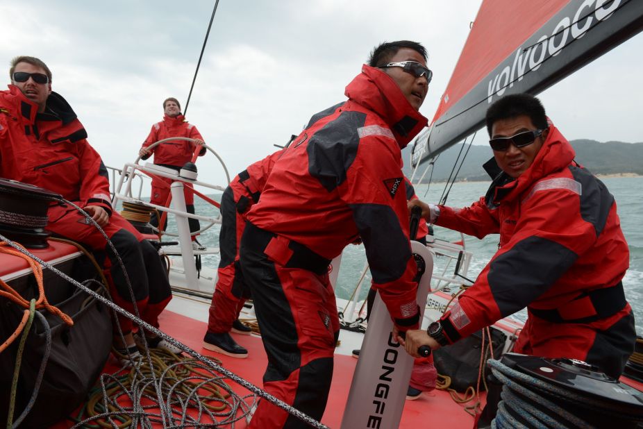 Team manager Bruno Dubois says the boat's novice Chinese sailors have been trained in 10 months, where many teams take 10 years. Some hopefuls abandoned the team after their first offshore voyage.