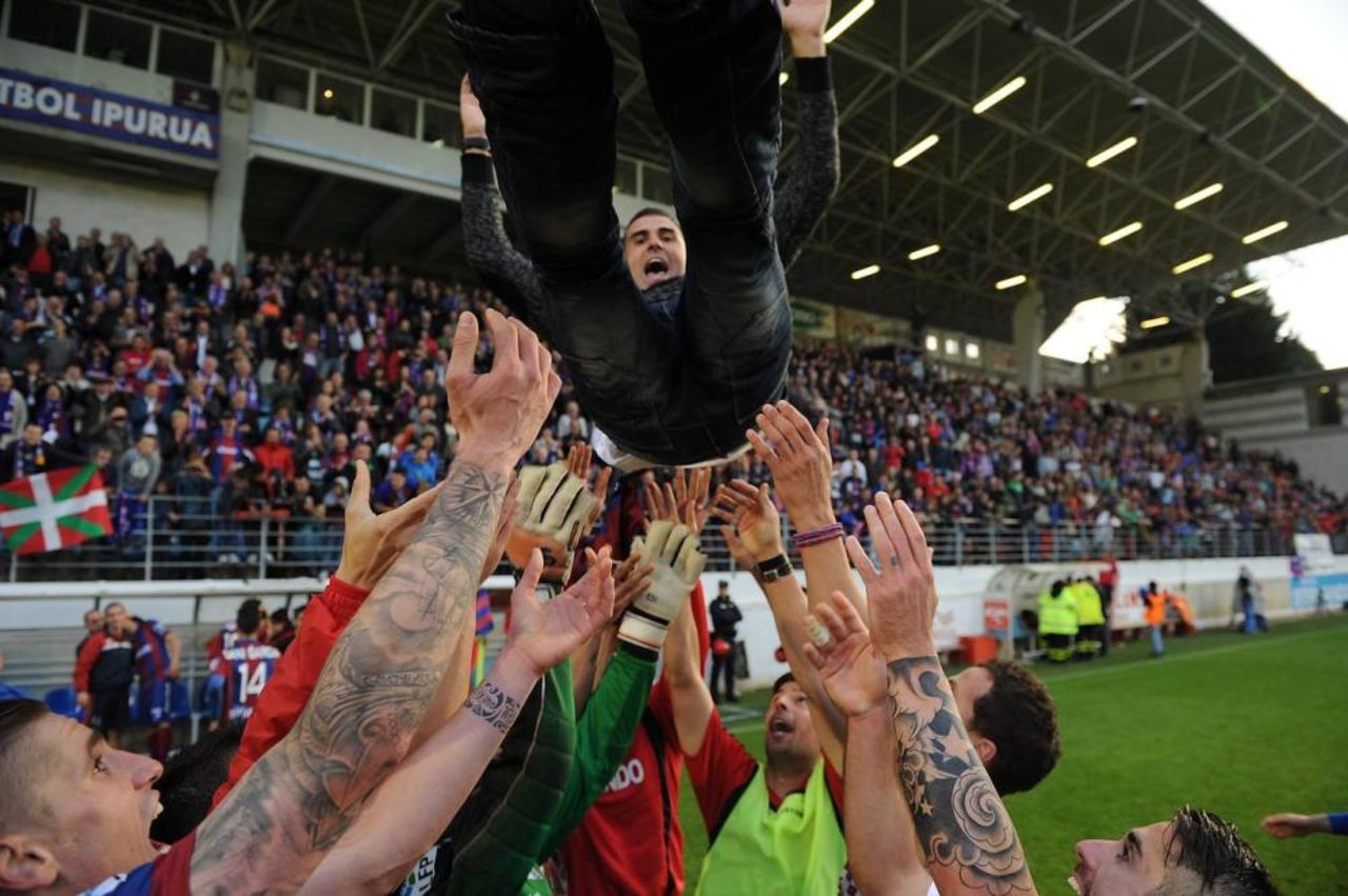 Gaizka Garitano, a former player at the Basque club, is the man who has masterminded back-to-back promotions for Eibar. With second-placed Deportivo La Coruna losing in the final round, Eibar clinched the second division title to secure the first trophy in the club's 74-year history.