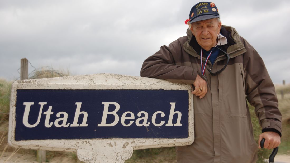 Paul Gerolstein visits Utah Beach in 2009. He hadn't been back since 1944.