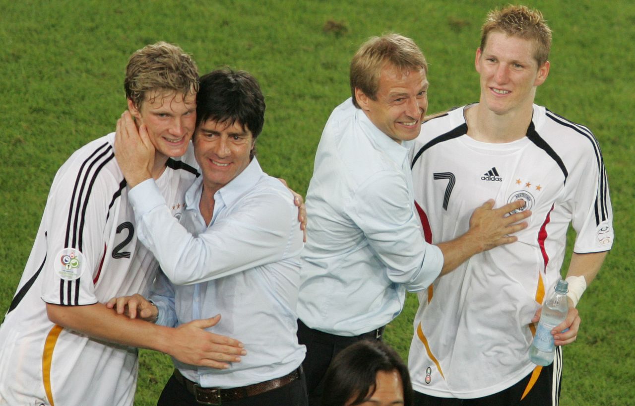 Under Klinsmann and assistant Joachim Low, second from left, Germany enjoyed a successful World Cup on home soil in 2006, too, reaching the semifinals. 