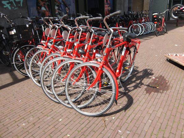 Bikes are a great way of getting around Amsterdam. The city has about 4,000 kilometers (2,480 miles) of cycle paths and so many bikes it's like the Tour de France for normal riders. <br /><br />If you're planning a trip there, check out the <a href="index.php?page=&url=http%3A%2F%2Fwww.cnn.com%2F2015%2F10%2F29%2Ftravel%2Finsider-guide-amsterdam%2Findex.html">Amsterdam: Insider Travel Guide</a>.