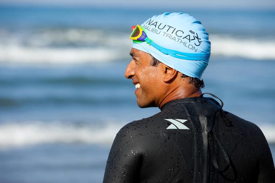Dr. Sanjay Gupta completes an ocean swim with the Sassy Six. 