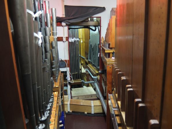 High-pressure air wheezes through the organ's innards as pipes vibrate to create its incredible array of sounds.