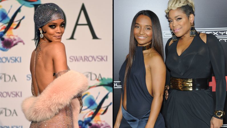 Rihanna's bare-it-all style caught flak from the ladies of TLC. "Every time that I see you, you don't have to be naked," T-Boz said during an interview <a href="index.php?page=&url=https%3A%2F%2Fwww.youtube.com%2Fwatch%3Fv%3DWDTGhAjq2bU%23t%3D2m" target="_blank" target="_blank">with an Australian media outlet</a>. "We became the biggest-selling girl group of all time with our clothes on." Rihanna's response? <a href="index.php?page=&url=https%3A%2F%2Ftwitter.com%2Frihanna" target="_blank" target="_blank">A series of pointed subtweets and a new Twitter header</a> that shows a topless TLC. 