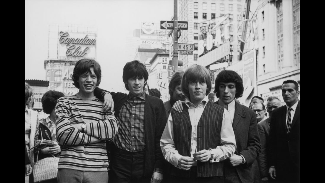 The Rolling Stones take over New York -- from left, Mick Jagger, Keith Richards, Charlie Watts, Brian Jones and Bill Wyman. "(I Can't Get No) Satisfaction" was their first No. 1 U.S. hit.