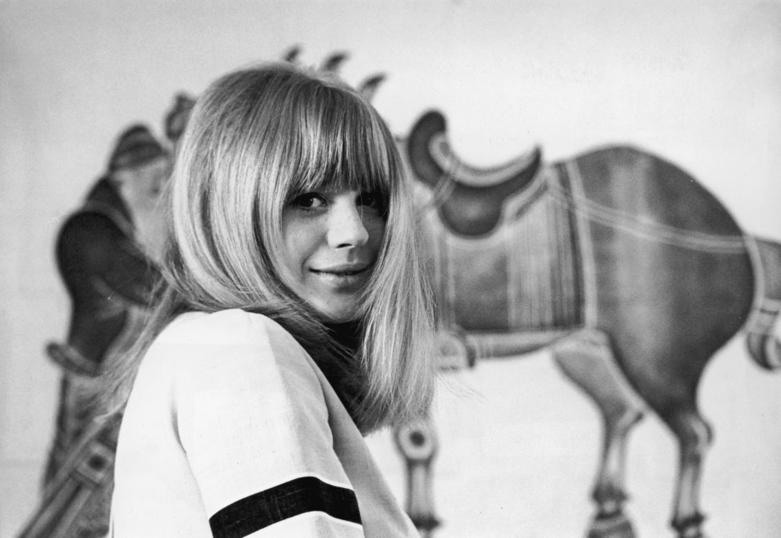 English singer Marianne Faithfull's career was overshadowed in the 1960s by her highly publicized affair with Mick Jagger. Her 60s hits include "As Tears Go By" and "What Have They Done to the Rain."