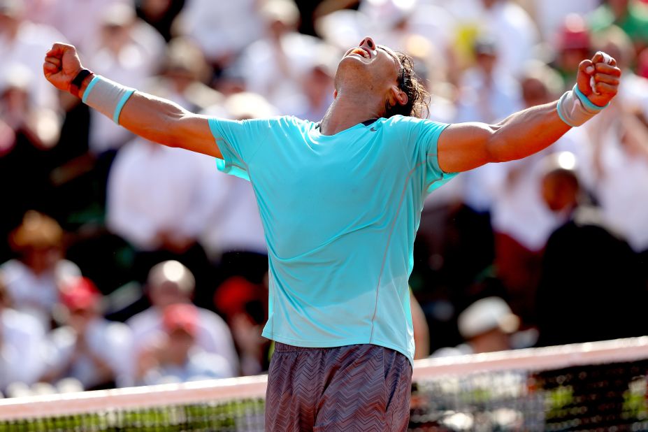 The King of Clay celebrates. Nadal said he felt he had played some of his best tennis of this year's tournament in Friday's tie with Murray.