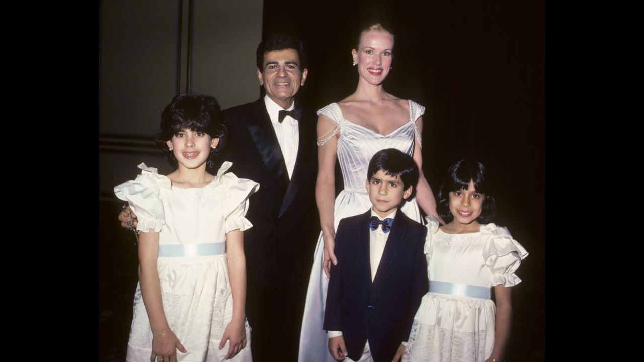 Casey and Jean Kasem are shown with children Kerri Kasem, Michael Kasem and Julie Kasem at the Lebanon-Syrian American Society of Greater Los Angeles Man of the Year Awards in Beverly Hills, California, in 1985. The children are all from Casey Kasem's first marriage, to Linda Myers.