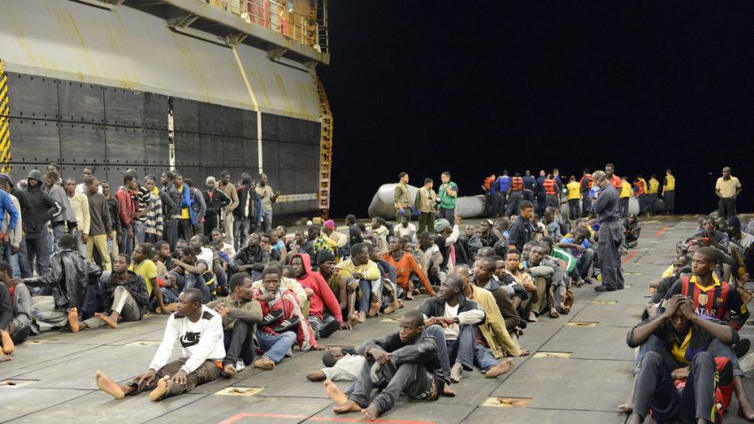 The USS Bataan rescued nearly 300 people from a small sinking vessel 