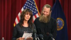 BOISE, ID - JUNE 01: Bob Bergdahl listens as his wife Jani reads a message to their son Sgt. Bowe Bergdahl during a press conference at Gouen Field national guard training facility on June 1, 2014 in Boise, Idaho. Sgt. Bergdahl who was captured in 2009 while serving with U.S. Armys 501st Parachute Infantry Regiment in Paktika Province, Afghanistan was released yesterday after a swap for Taliban prisoners. Bergdahl was considered the only U.S. prisoner of war held in Afghanistan. (Photo by Scott Olson/Getty Images)