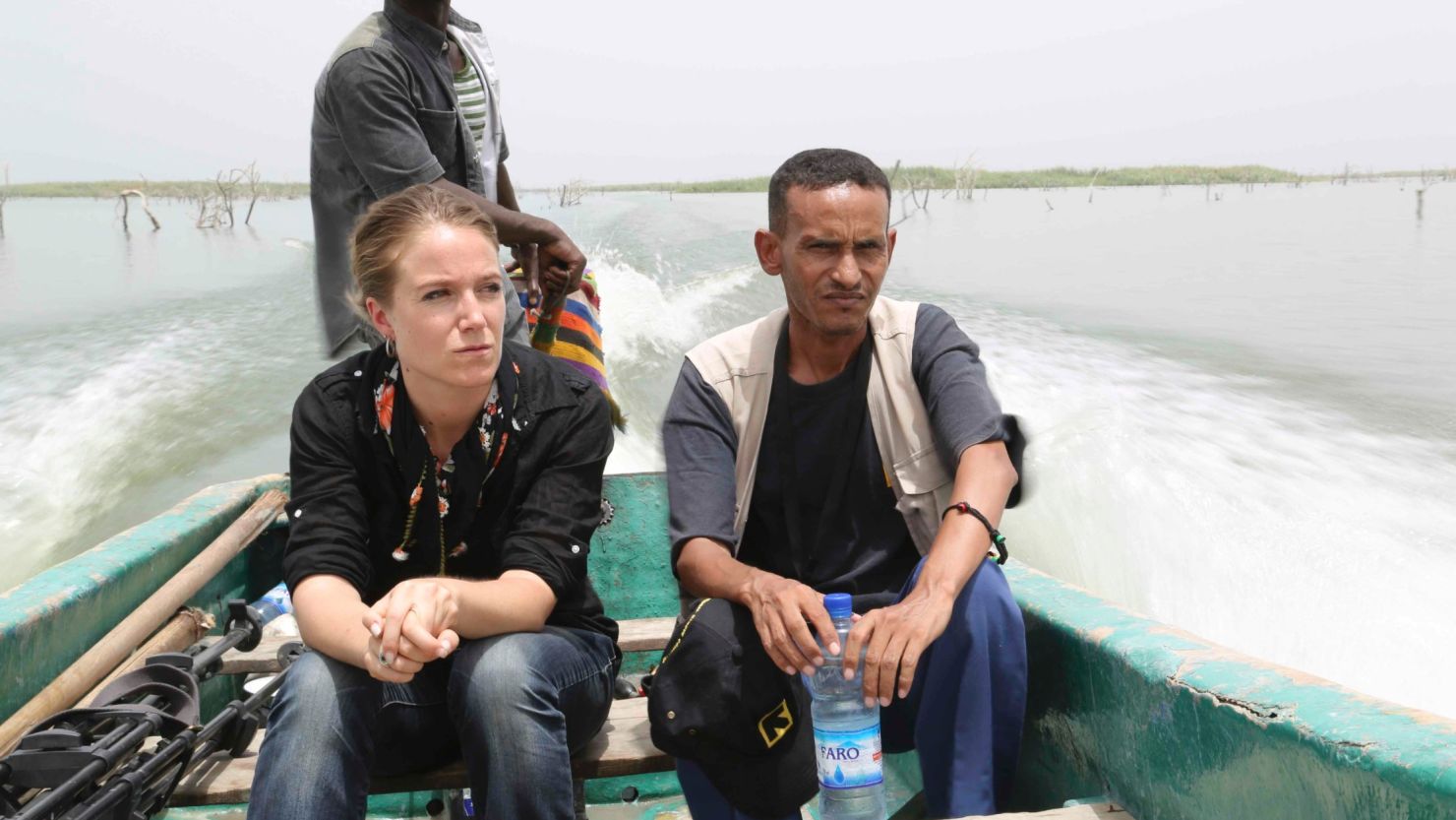 Arwa Damon heads out on Lake Chad, part of her assignment to cover schoolgirls seized by Boko Haram in Nigeria