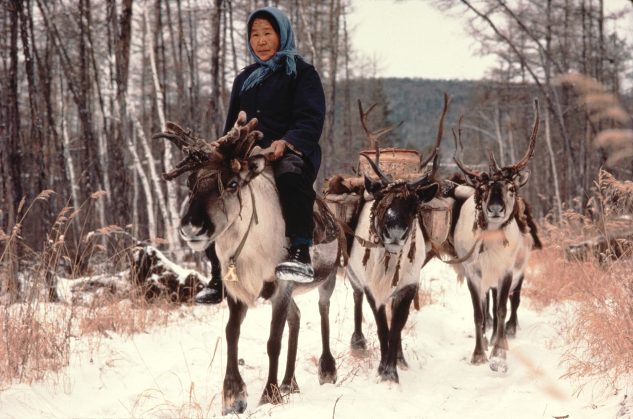 A reindeer herder on China's northeast border with Russia. China shares land borders with 14 countries -- Mongolia, Russia, North Korea, Vietnam, Laos, Myanmar, India, Bhutan, Nepal, Pakistan, Afghanistan, Tajikistan, Kyrgyzstan and Kazakhstan. 
