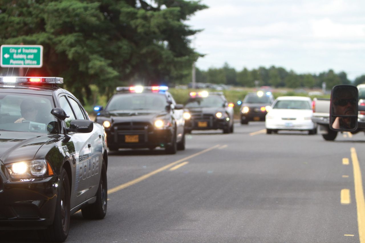 The shooting happened at about 8 a.m., said Sue Strickland of the Troutdale Police Department. A semiautomatic weapon was involved in the shooting, she said.