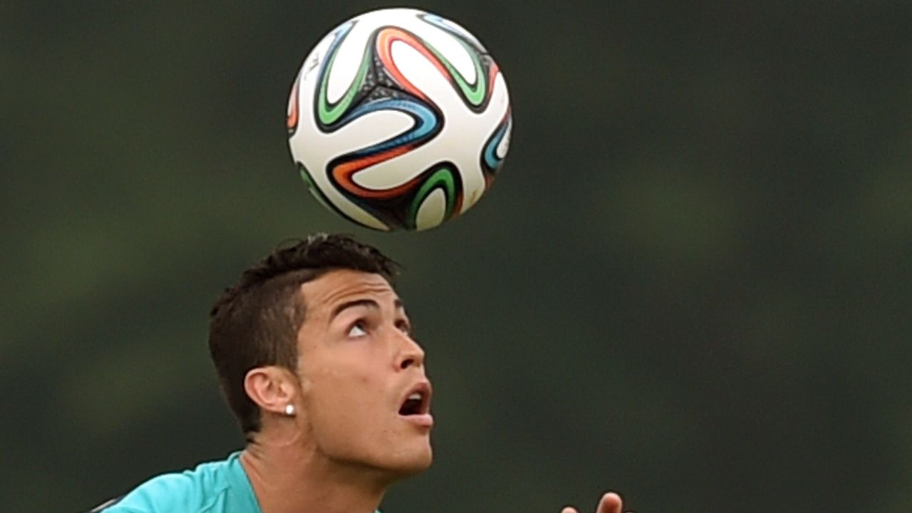 Portugal's Cristiano Ronaldo during training June 9, 2014 in Florham Park, New Jersey.