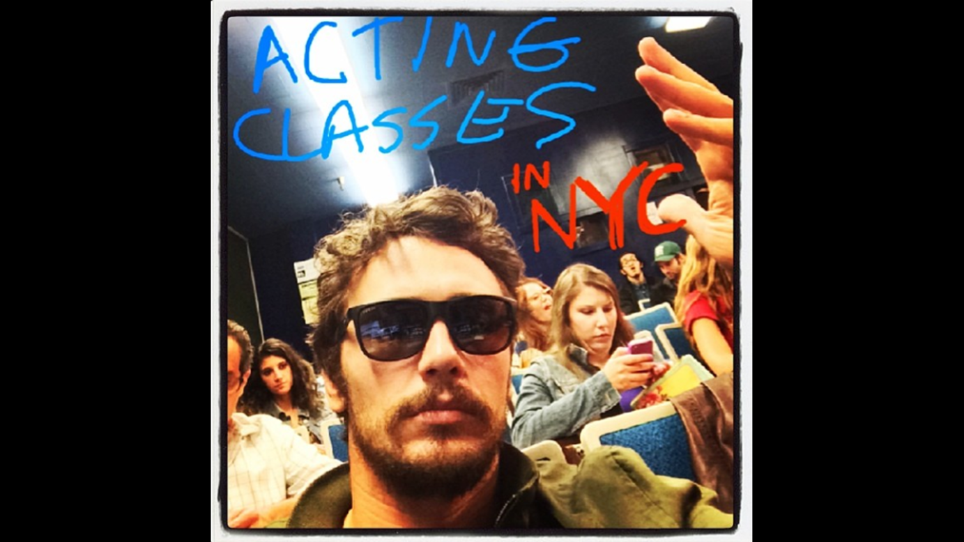 Actor James Franco promotes his acting school, Studio 4, in an <a href="http://instagram.com/p/pB_aWrS9XD/" target="_blank" target="_blank">Instagram post</a> Monday, June 9. The school is based in Los Angeles but now offers classes in New York.