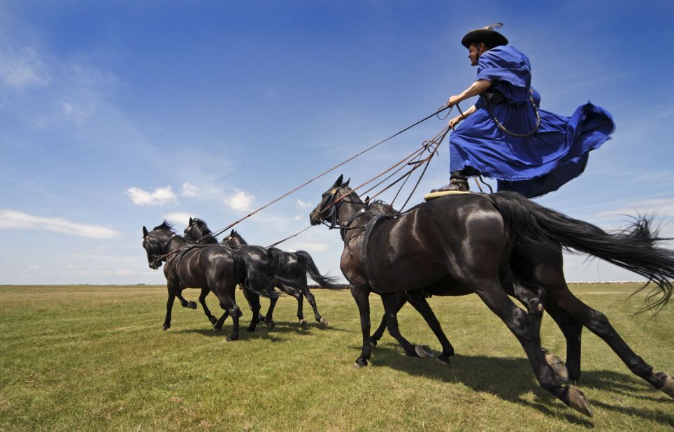 The great grassland plains that sweep out of eastern Hungary are home to an array of unusual animals and farming practices. Flamboyant csikos horsemen are the region's cowboys, famed for their horseback tricks.