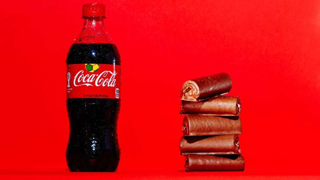 A 20-ounce bottle of Coca-Cola Classic contains 65 grams of sugar, which is the same amount of sugar found in five Little Debbie Swiss Rolls.