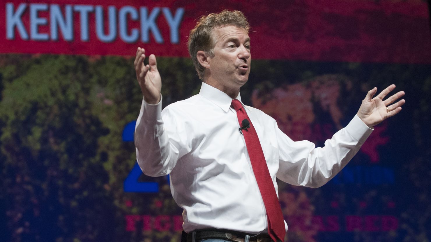 Sen. Rand Paul, R-Kentucky, speaks at the Texas GOP convention in June 2014. 