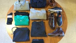 Matt Souveny pared down his wardrobe to 10 items for a year, plus socks, belt and underwear.