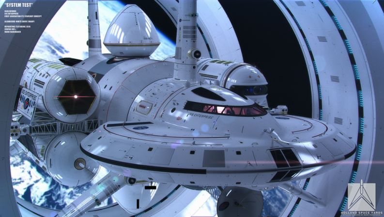La nave espacial de la NASA con velocidad de curvatura, diseñada por el físico Harold White, está basada solamente en los dibujos que Matthew Jeffries hizo en 1965 para la nave Enterprise, de "Star Trek". 