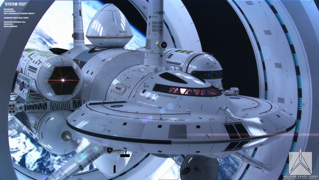 NASA's warp-speed spacecraft, designed by physicist Harold White, is based loosely on drawings Matthew Jeffries' 1965 drawings of "Star Trek's" Enterprise.