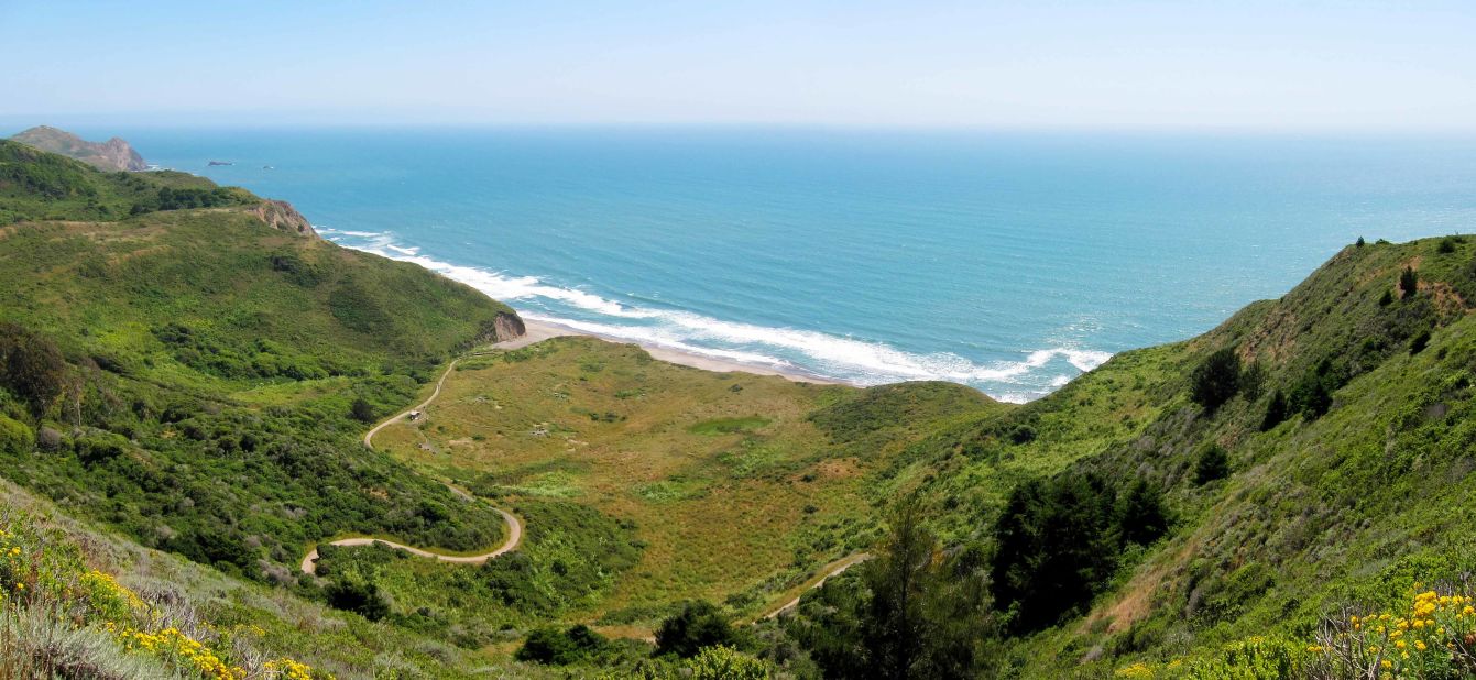 The 5.5-mile hike (or seven-mile bike ride) keeps the average beach-goer from reaching Wildcat Beach, a vehicularly inaccessible notch of the popular Point Reyes National Seashore. 