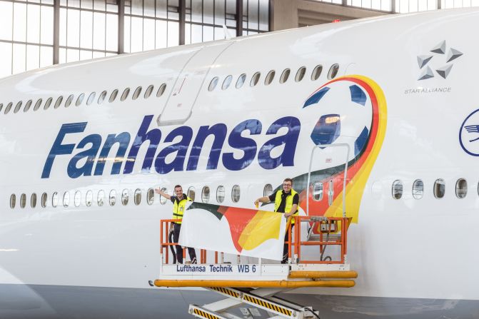 Lufthansa has renamed eight of its planes "Fanhansa" and added a football and German flag motif. The team -- 6/1 to become champions behind only Brazil and Argentina -- is being flown on an Airbus A340. 