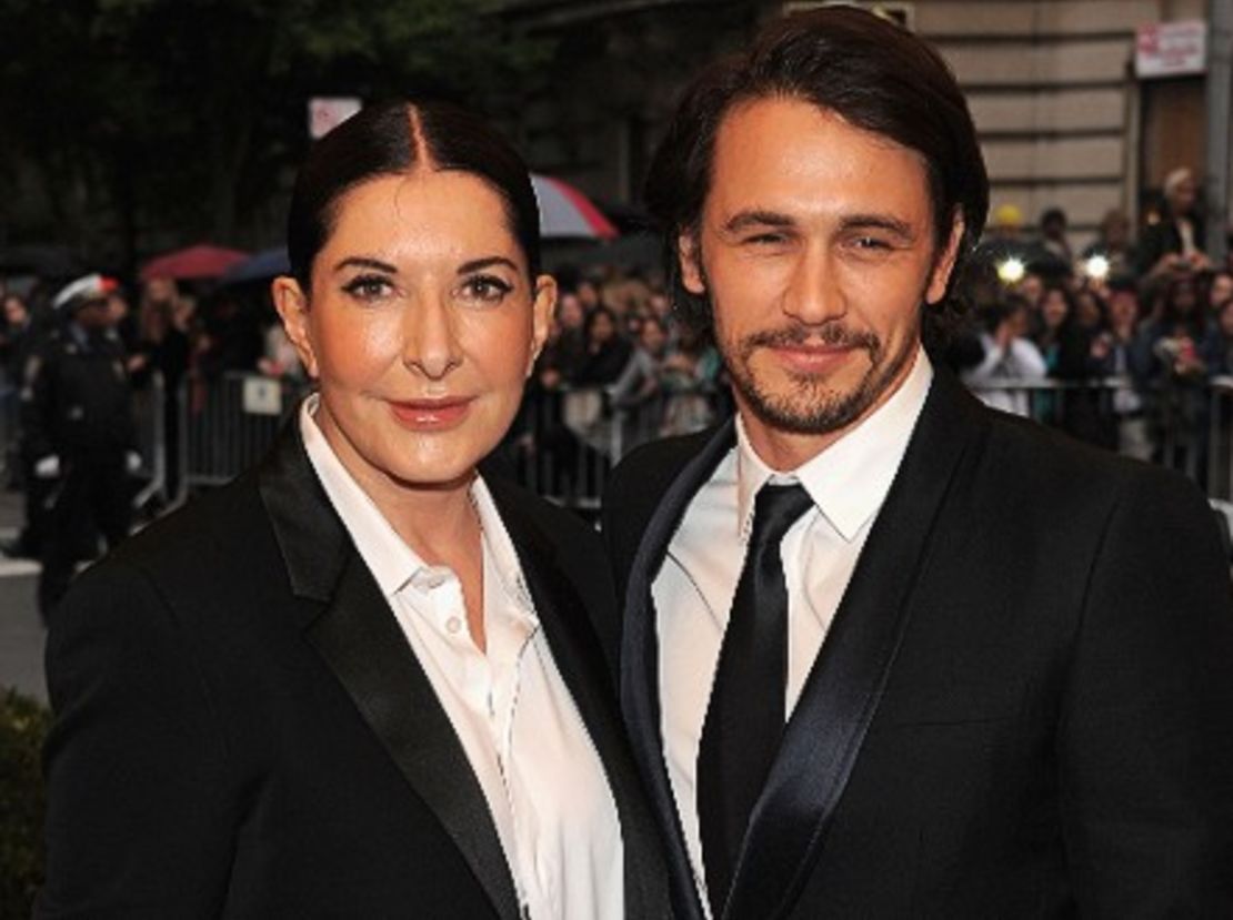 Marina Abramovic and James Franco, one of her closest supporters and friends, at the Met Gala in New York.