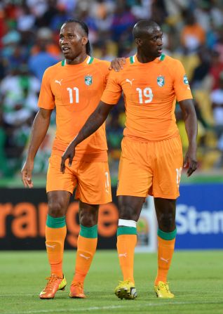 Like Eto'o, Ivory Coast stars Didier Drogba (L) and Yaya Toure had a less than memorable World Cup in South Africa four years ago.