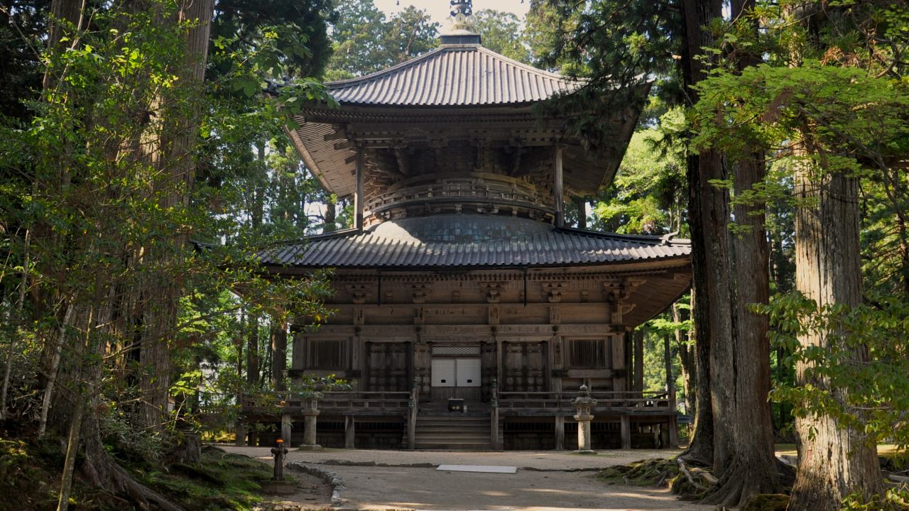 This two-storey pagoda is part of Koyasan's sacred Danjo Garan site. 