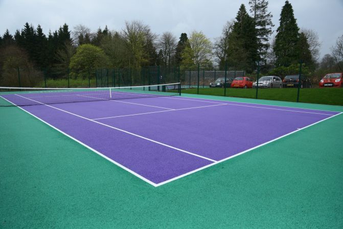 Murray has installed Wimbledon-colored tennis courts in the hotel grounds. Murray won the Wimbledon title in 2013.