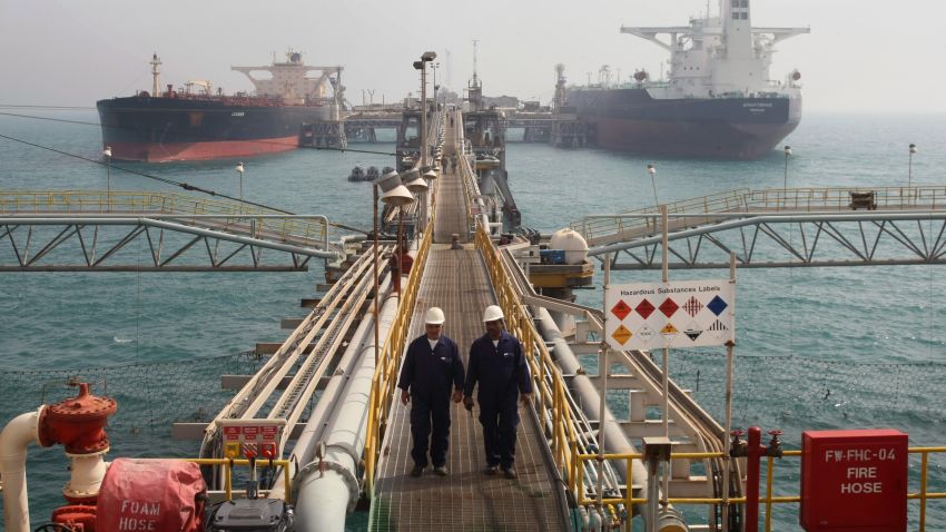 Oil tankers are anchored at Basra harbour, 550 kms (340 miles) south of Baghdad, on February 19, 2010. Iraqi Oil Minister Hussein al-Shahristani announced the construction of four new water platforms to ease the export of oil and increase its production. AFP PHOTO/ESSAM AL-SUDANI (Photo credit should read ESSAM AL-SUDANI/AFP/Getty Images)