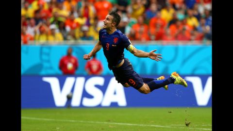 Van Persie scored the Netherlands' first goal on a spectacular diving header in the first half.