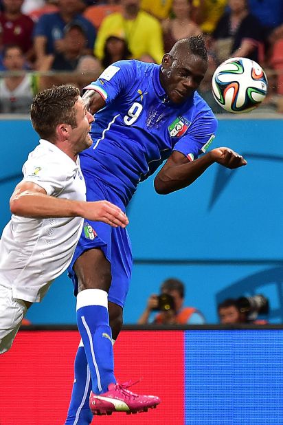 Balotelli scored the winning goal when Italy defeated England 2-1 at the World Cup in Brazil.