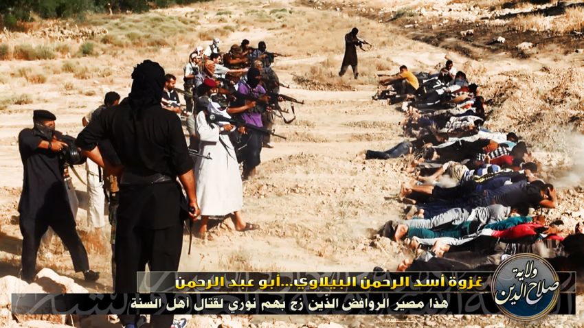 The militant group that has been ruthlessly fighting to take control of Iraq has apparently posted chilling photos on jihadi Internet forums seeming to show the executions of Iraqi security forces. CNN cannot independently confirm the authenticity of the images purportedly posted by ISIS, or the Islamic State in Iraq and Syria. ISIS, an al Qaeda splinter group, wants to establish a caliphate, or Islamic state, in the region that would stretch from Iraq into northern Syria. The group has had substantial success in Syria battling Syrian President Bashar al-Assad's security forces.